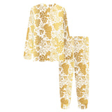 Gold grape pattern Women's All Over Print Pajama Set