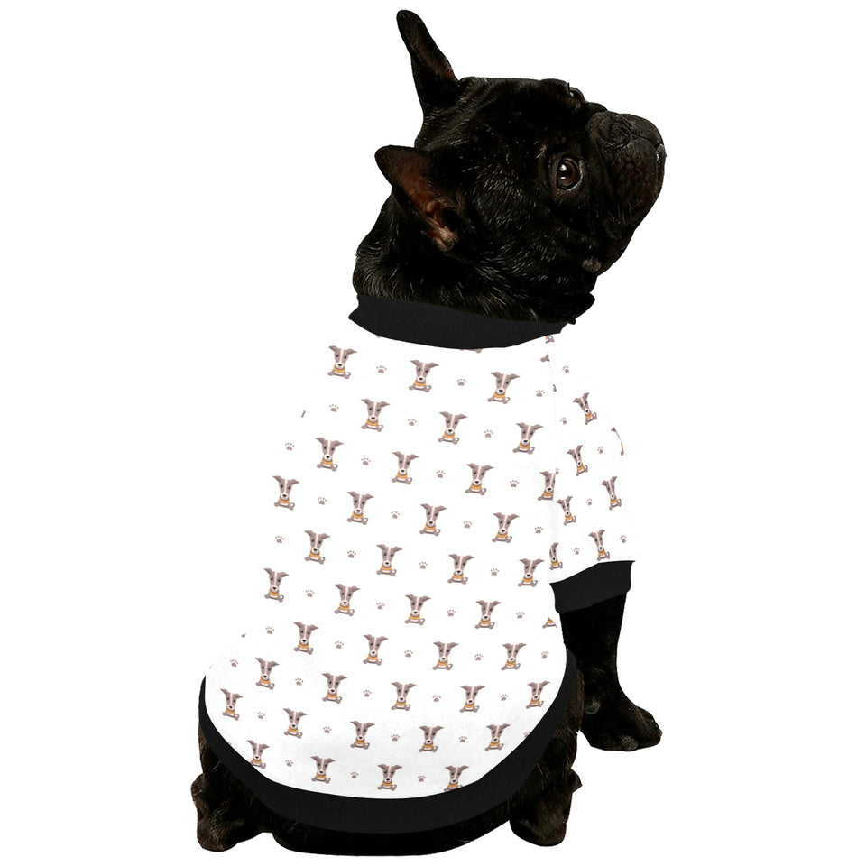 Greyhound Pattern Print Design 05 All Over Print Pet Dog Round Neck Fuzzy Shirt