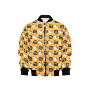 English Bulldog Pattern Print Design 04 Kids' Boys' Girls' Bomber Jacket