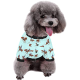 Horses running horses rider pattern All Over Print Pet Dog Round Neck Fuzzy Shirt