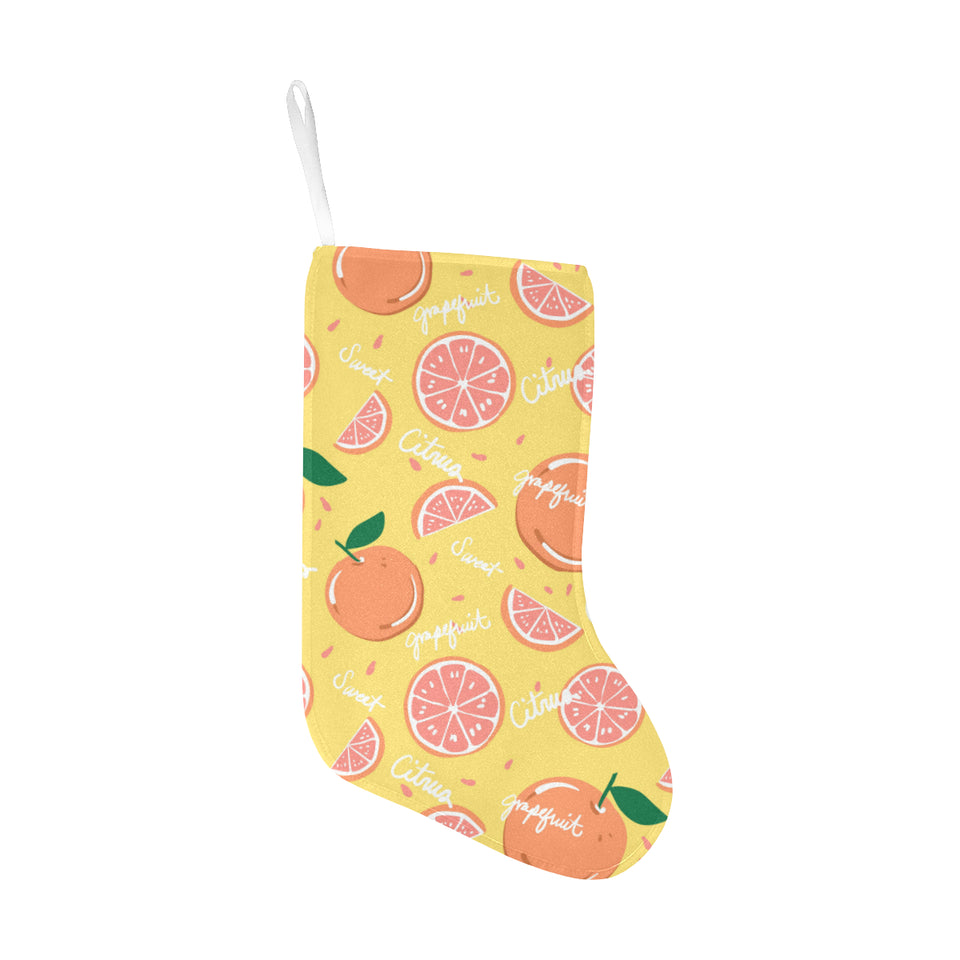 Grapefruit yellow background Christmas Stocking
