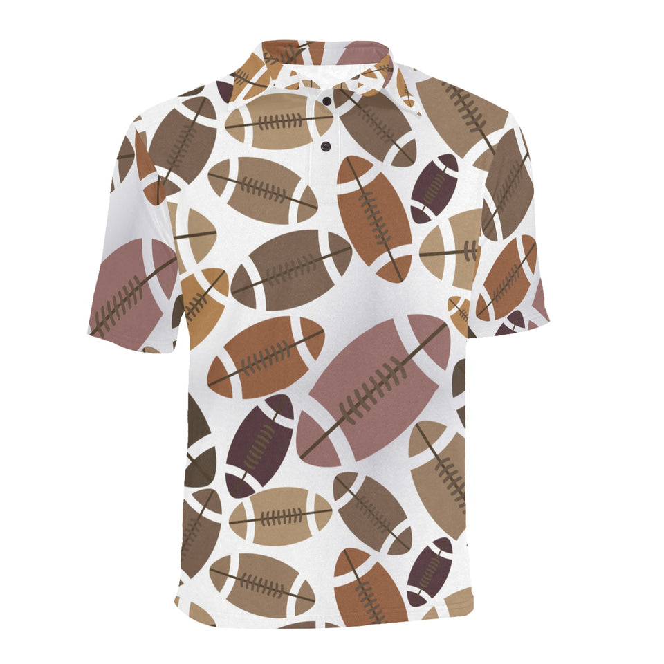 American football ball pattern Men's All Over Print Polo Shirt
