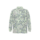 hand drawn blueberry pattern Men's Long Sleeve Polo Shirt