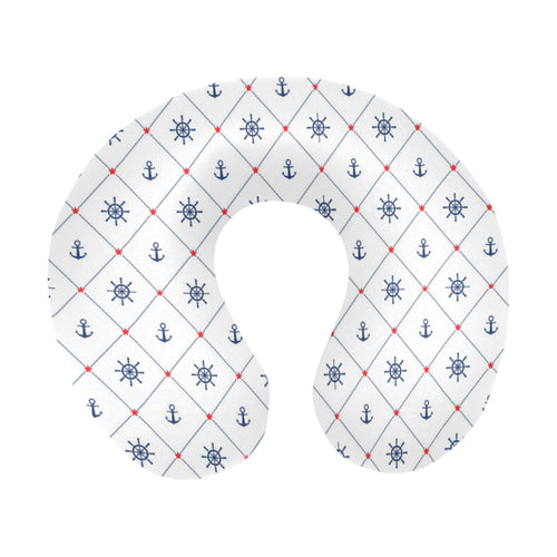 Anchor rudder nautical design pattern U-Shaped Travel Neck Pillow