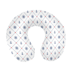 Anchor rudder nautical design pattern U-Shaped Travel Neck Pillow
