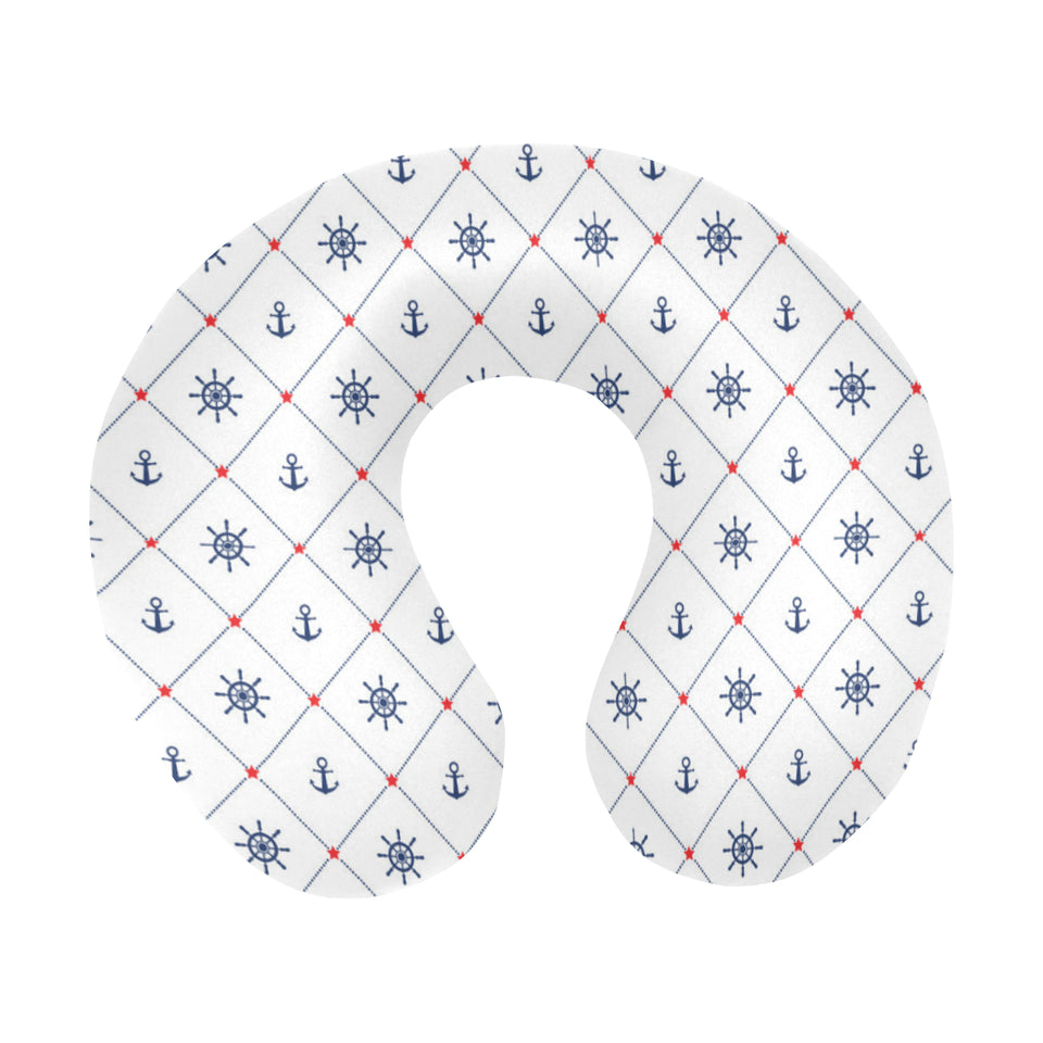 Anchor rudder nautical design pattern U-Shaped Travel Neck Pillow