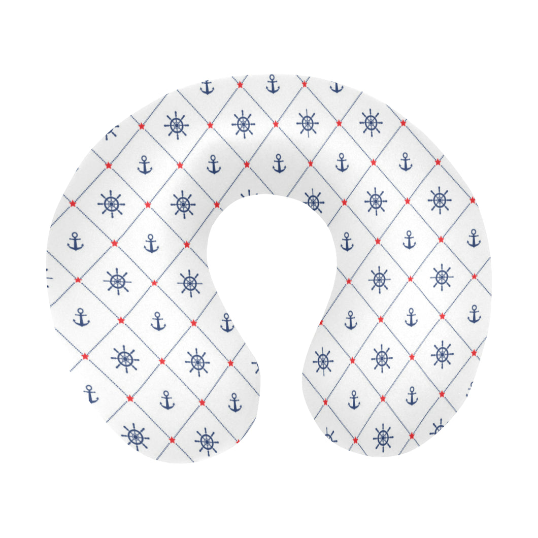 Anchor rudder nautical design pattern U-Shaped Travel Neck Pillow