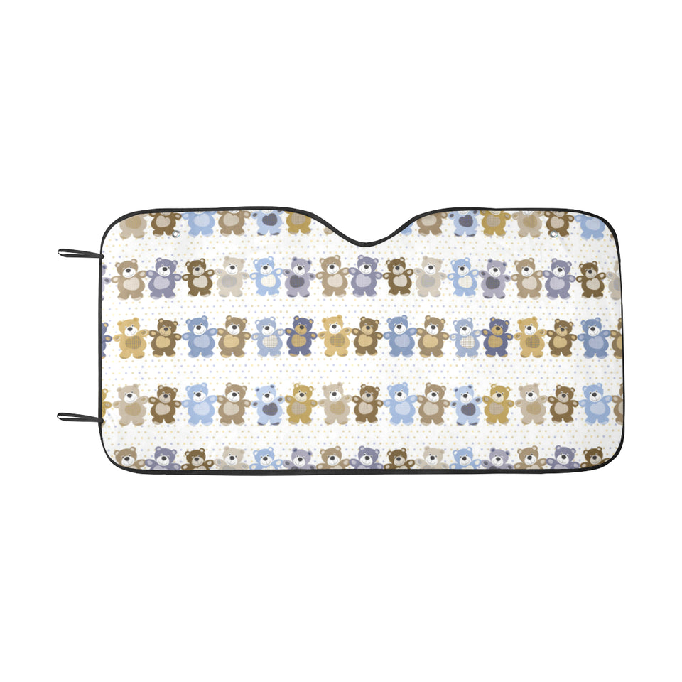Teddy Bear Pattern Print Design 02 Car Sun Shade