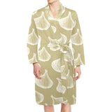 Garlic design pattern Men's Long Sleeve Belted Night Robe