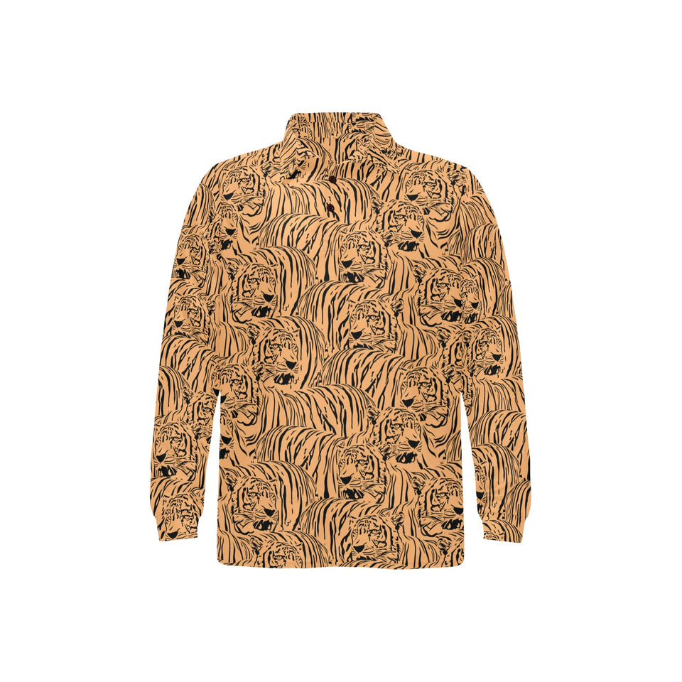 Bengal tigers pattern Men's Long Sleeve Polo Shirt