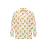 Sandwich Pattern Print Design 01 Men's Long Sleeve Polo Shirt