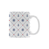 Anchor rudder nautical design pattern Classical White Mug (Fulfilled In US)