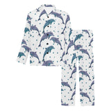 Dolphins pattern dotted background Men's Long Pajama Set