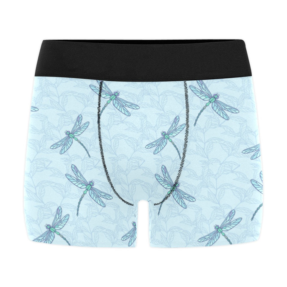 Dragonfly pattern blue background Men's All Over Print Boxer Briefs Men's Underwear