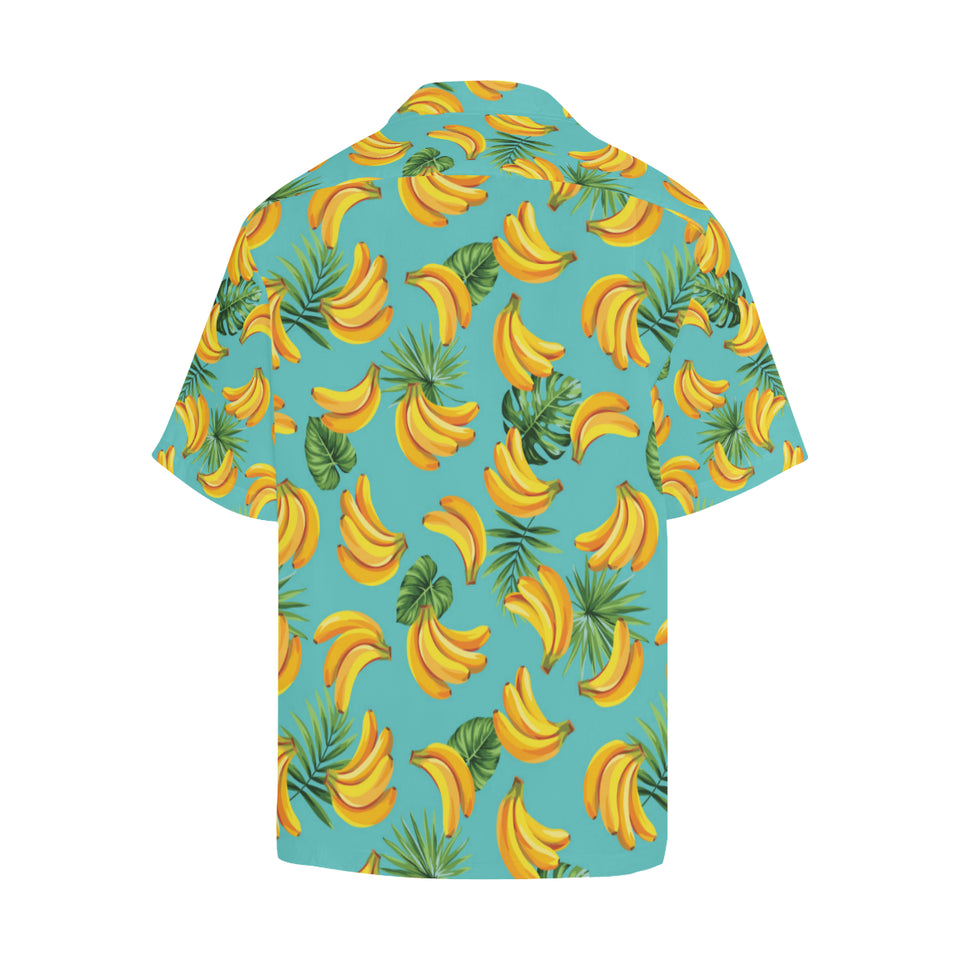Banana Palm Leaves pattern background Men's All Over Print Hawaiian Shirt