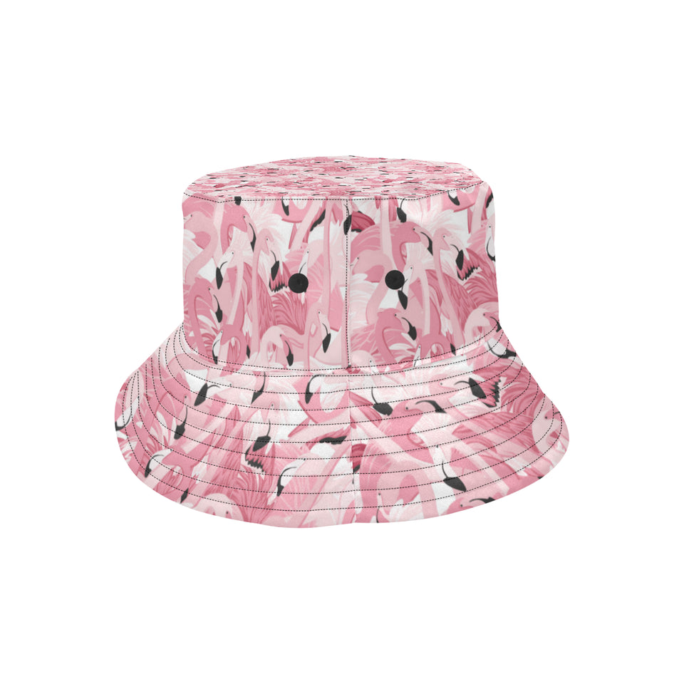 Pink flamingos pattern background Unisex Bucket Hat