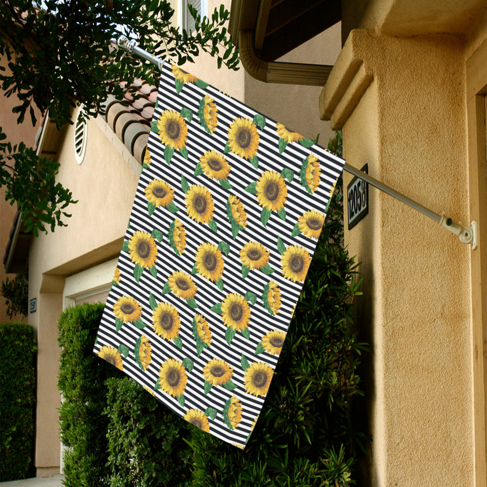 sunflowers ribbon background House Flag Garden Flag