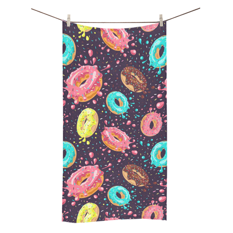 Colorful donut glaze pattern Bath Towel
