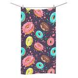 Colorful donut glaze pattern Bath Towel