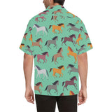Colorful horses pattern Men's All Over Print Hawaiian Shirt