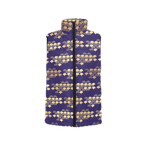 Beautiful japanese fan pattern Men's Padded Vest