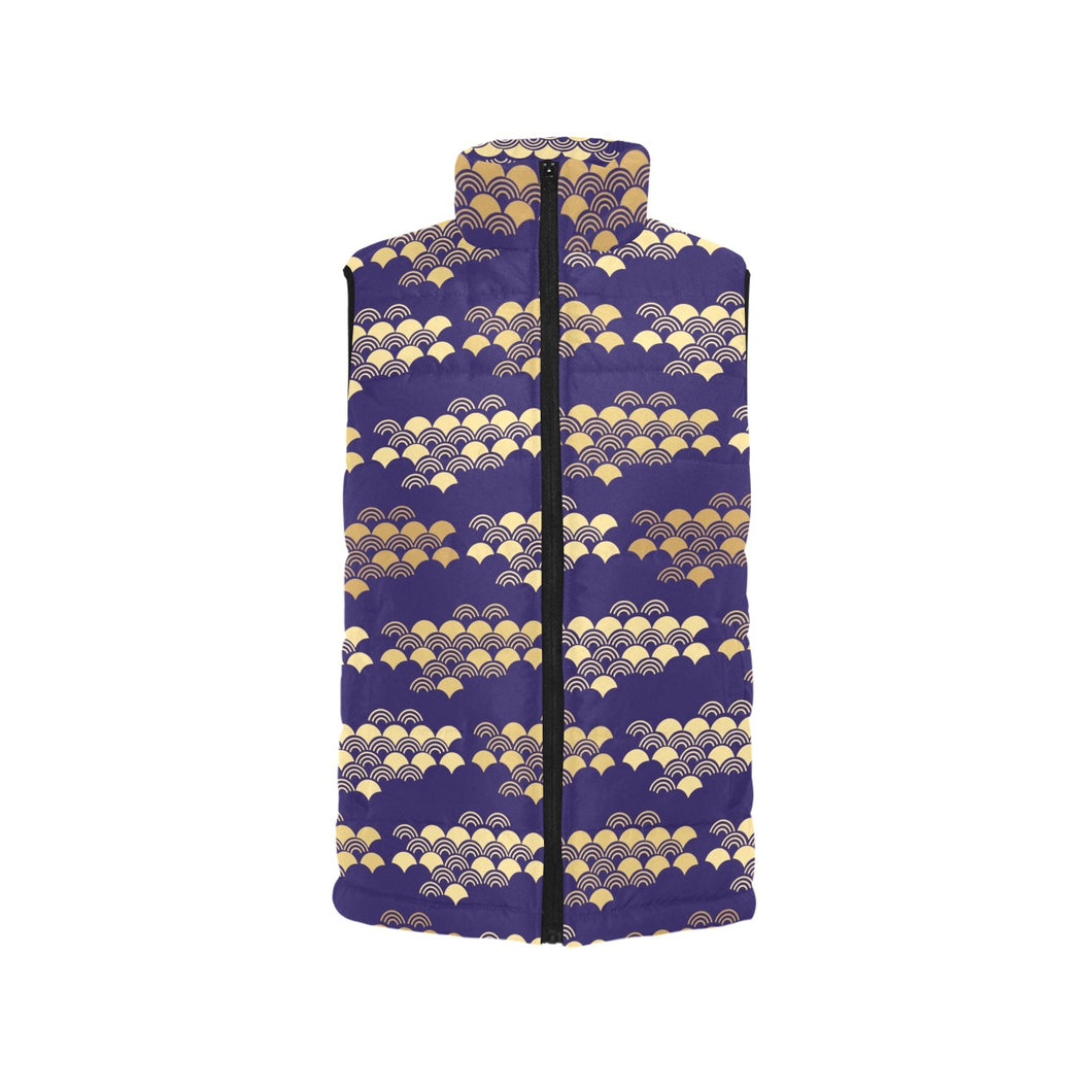 Beautiful japanese fan pattern Men's Padded Vest