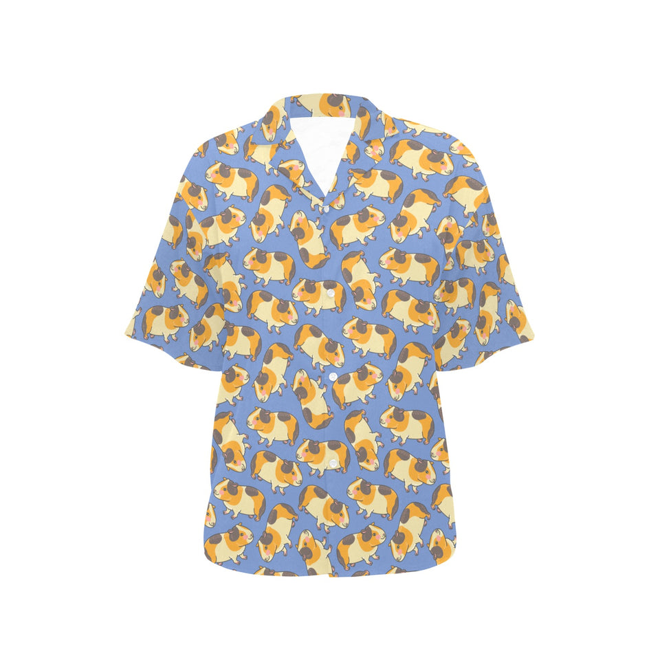 Guinea Pig Pattern Print Design 02 Women's All Over Print Hawaiian Shirt