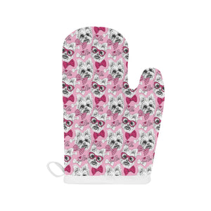 Yorkshire Terrier Pattern Print Design 03 Heat Resistant Oven Mitts
