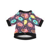 Colorful donut glaze pattern All Over Print Pet Dog Round Neck Fuzzy Shirt