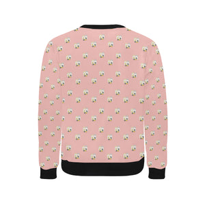 Cute hamster cheese pattern pink background Men's Crew Neck Sweatshirt