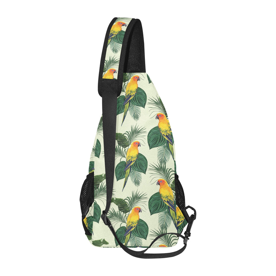Beautiful parrot palm leaves pattern All Over Print Chest Bag