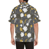 Beautiful gold autumn maple leaf pattern Men's All Over Print Hawaiian Shirt
