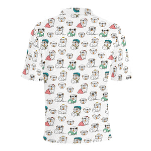 English Bulldog Pattern Print Design 03 Men's All Over Print Polo Shirt
