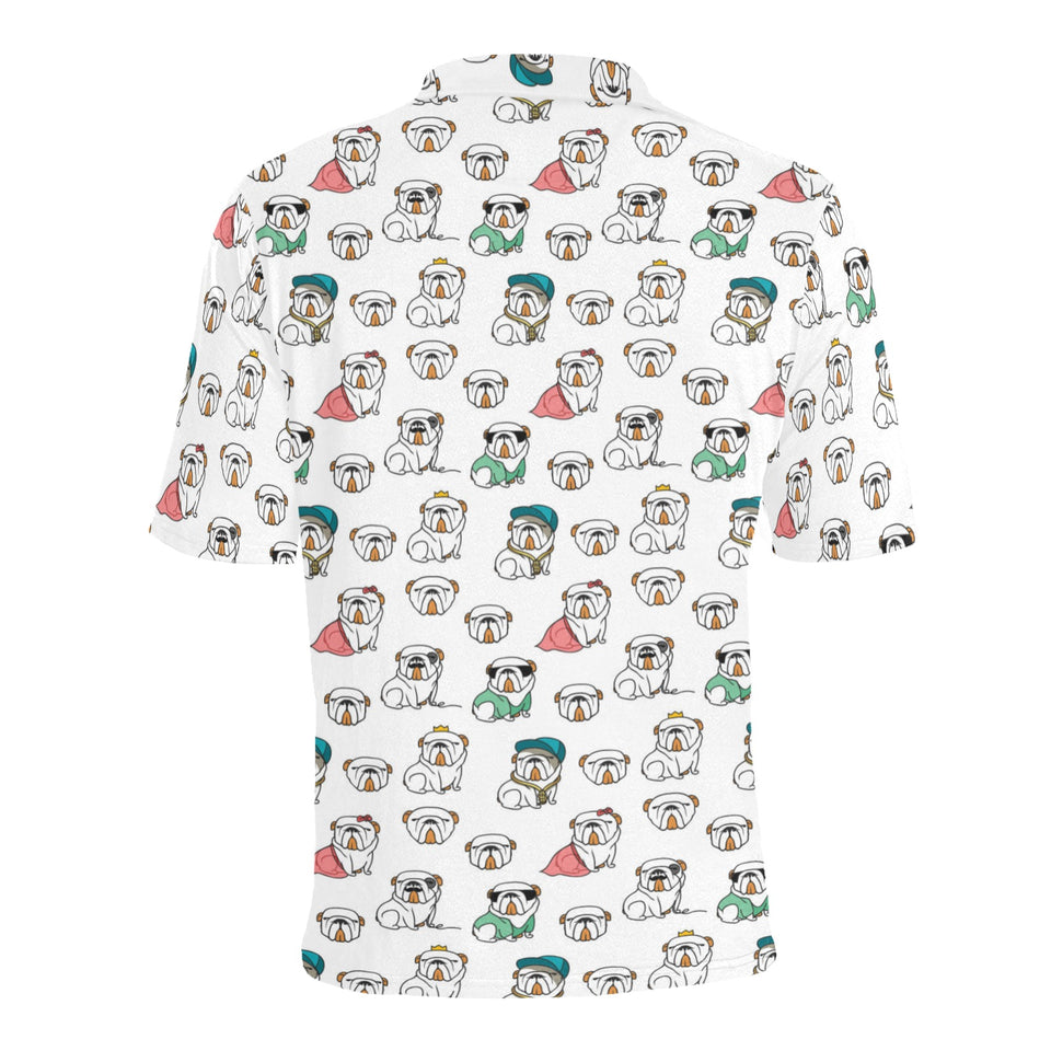 English Bulldog Pattern Print Design 03 Men's All Over Print Polo Shirt