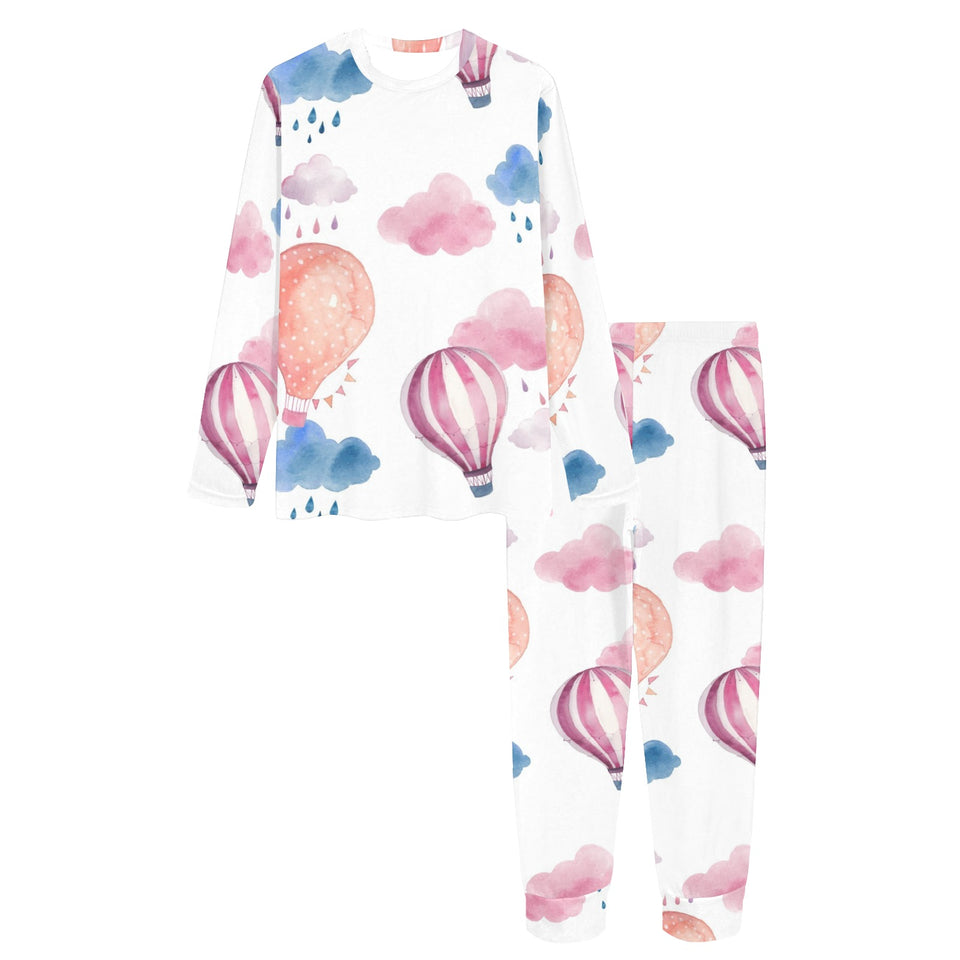 Watercolor air balloon cloud pattern Women's All Over Print Pajama Set