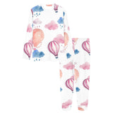 Watercolor air balloon cloud pattern Women's All Over Print Pajama Set
