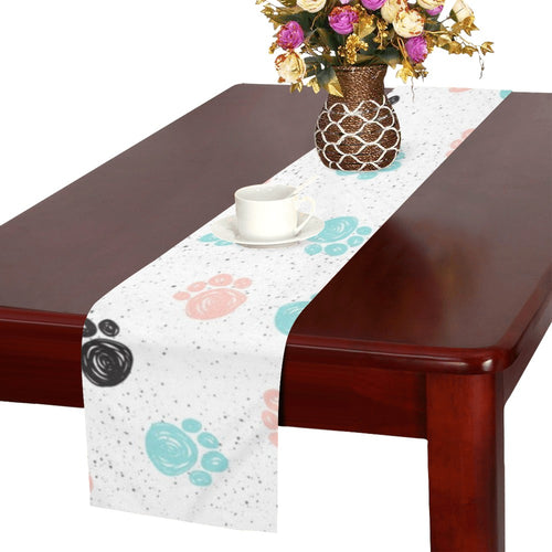 Dog Paws Pattern Print Design 04 Table Runner