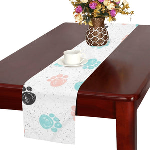 Dog Paws Pattern Print Design 04 Table Runner