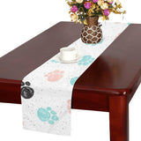 Dog Paws Pattern Print Design 04 Table Runner