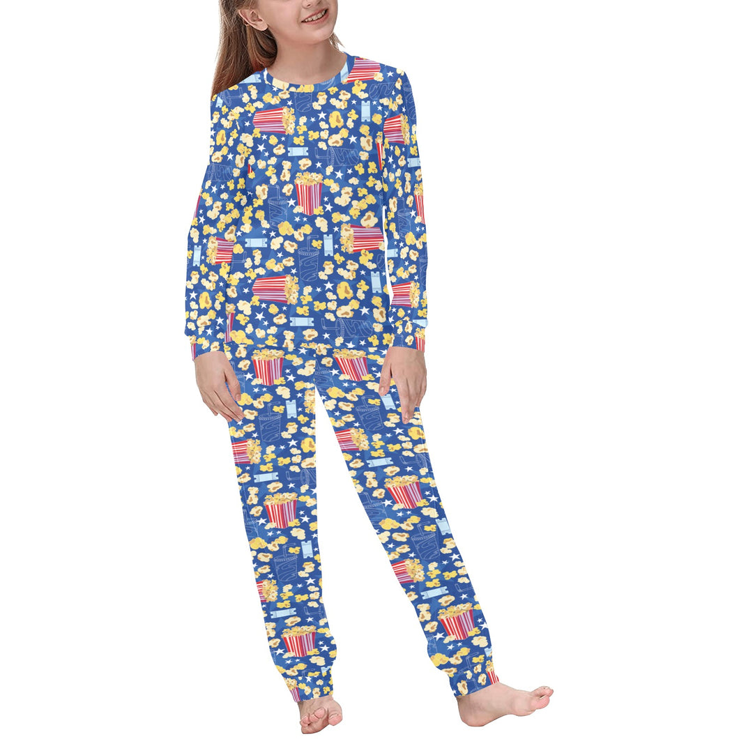 Popcorn Pattern Print Design 01 Kids' Boys' Girls' All Over Print Pajama Set