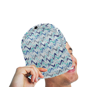 zigzag  chevron blue pattern All Over Print Snapback Cap