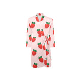 Strawberry beautiful pattern Men's Long Sleeve Belted Night Robe