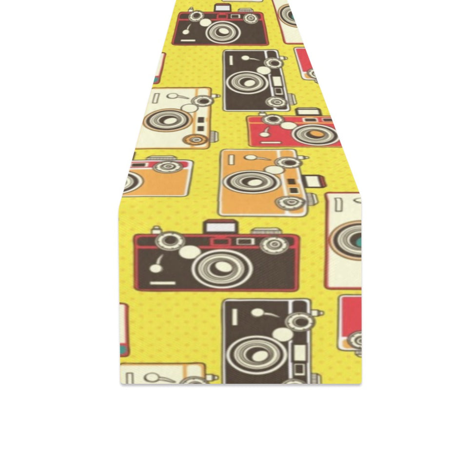 Camera Pattern Print Design 02 Table Runner