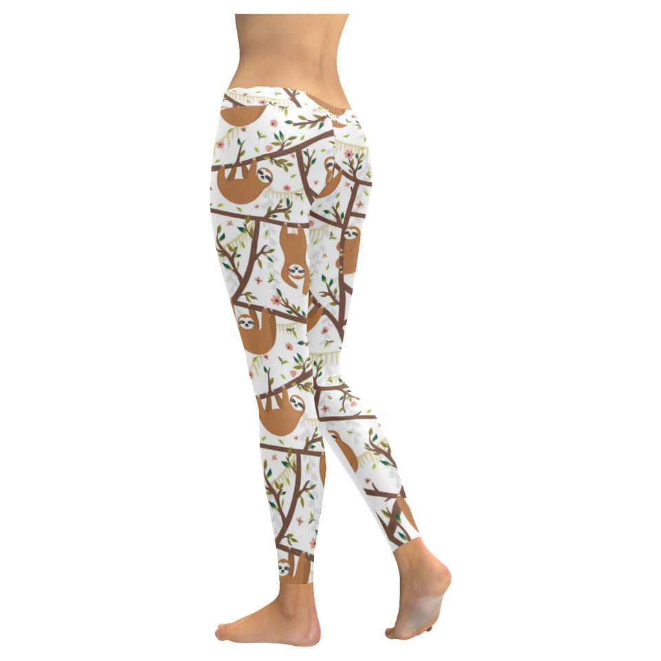 Sloths hanging on the tree pattern Women's Legging Fulfilled In US