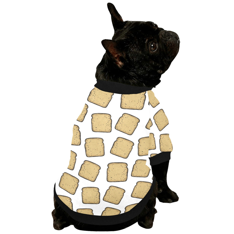 Bread Toast Pattern Print Design 03 All Over Print Pet Dog Round Neck Fuzzy Shirt