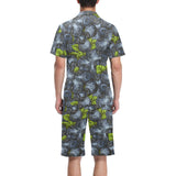 blueberry pattern Men's V-Neck Short Pajama Set