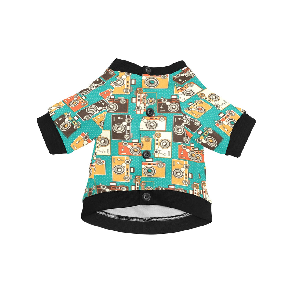 Camera Pattern Print Design 03 All Over Print Pet Dog Round Neck Fuzzy Shirt