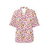 Squirrel Pattern Print Design 02 Women's All Over Print Hawaiian Shirt