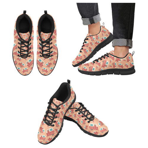 Camper Van Pattern Print Design 03 Men's Breathable Sneakers ( Model 055)