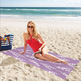Lavender flowers purple pattern Beach Towel